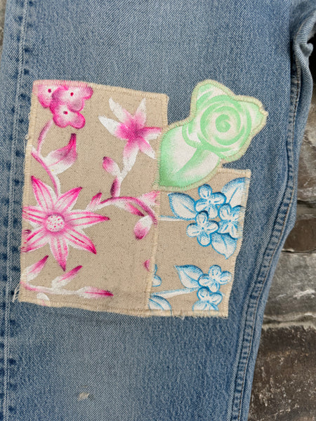 Hand Painted Patched Jean