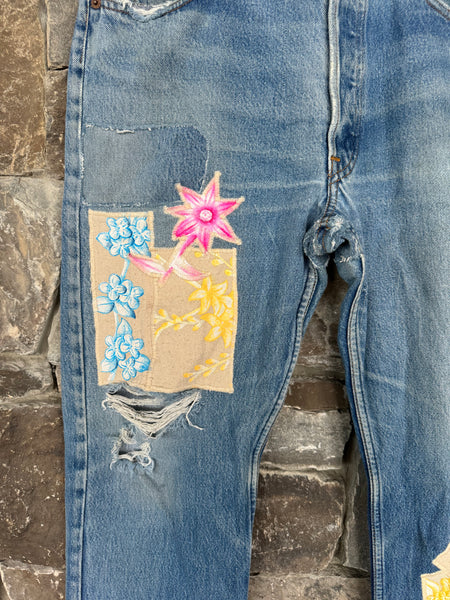 Hand Painted Patched Denim