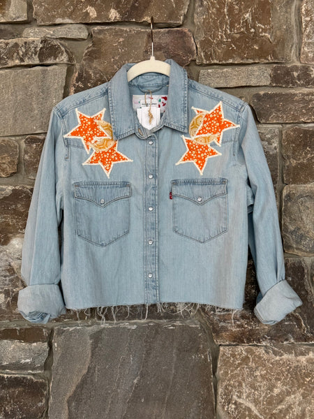 Classic Denim Crop Shirt