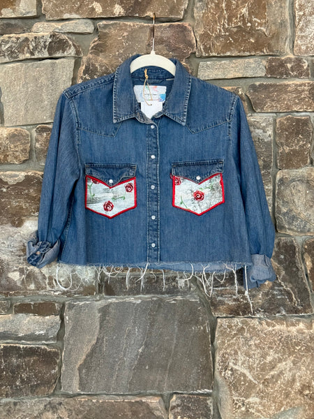 Classic Denim Crop Shirt