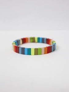 Thin Multi Color Half Square Bracelet