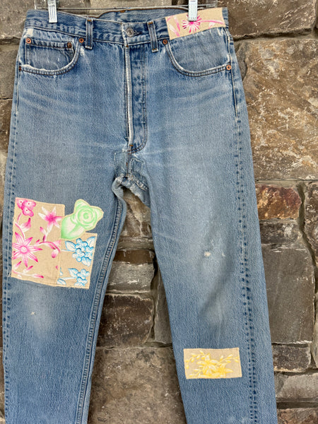 Hand Painted Patched Jean
