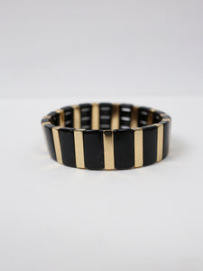Wide Black/Gold Bracelet