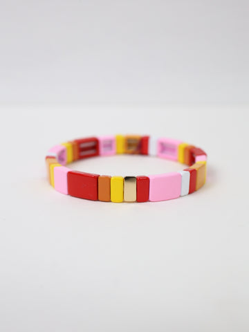 Thin Pink/Red Multi Color Bracelet