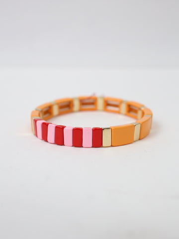Thin Orange/Gold Multi Color Bracelet